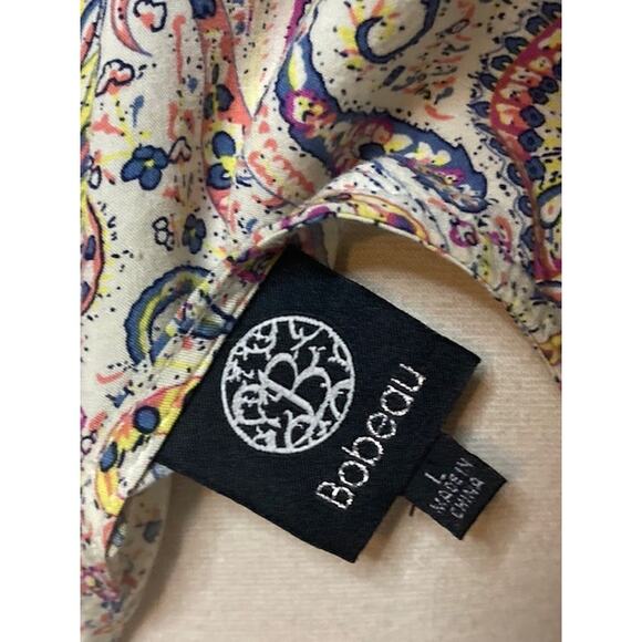 Floral & Paisley Fringe Open Front Cardigan Duster - Bobeau - Size Large - Picture 7 of 7